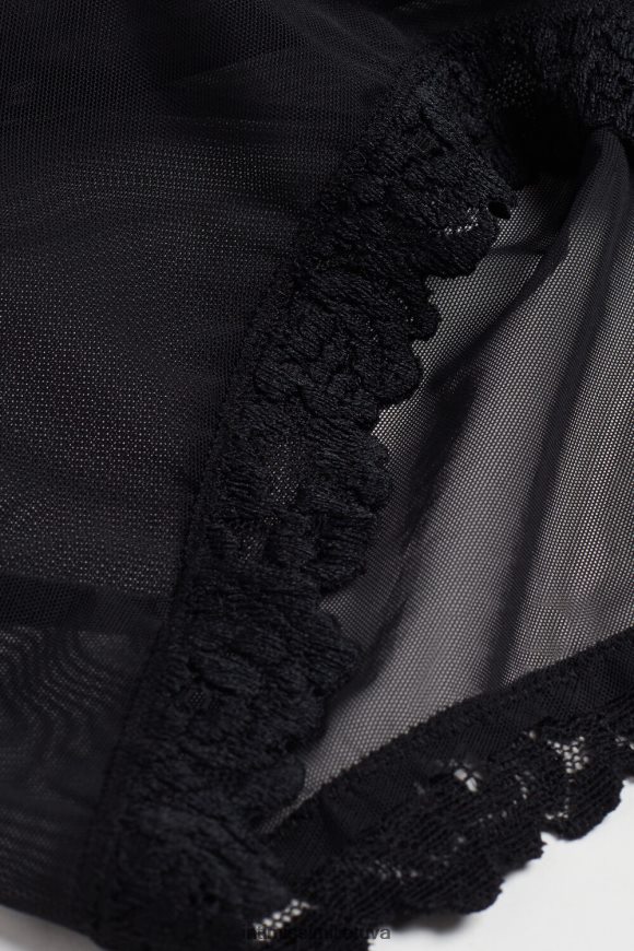 moterys juodas gražių gėlių nėriniai ir tiulio korpusas Intimissimi drabužiai 248BPB1229
