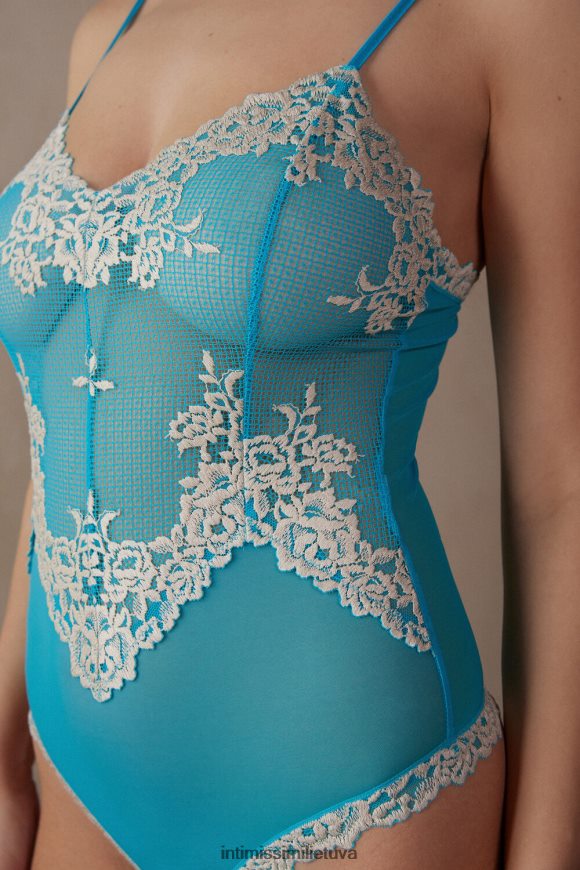 moterys skaitmeninis turkis/dramblio kaulas gražių gėlių nėriniai ir tiulio korpusas Intimissimi drabužiai 248BPB1218