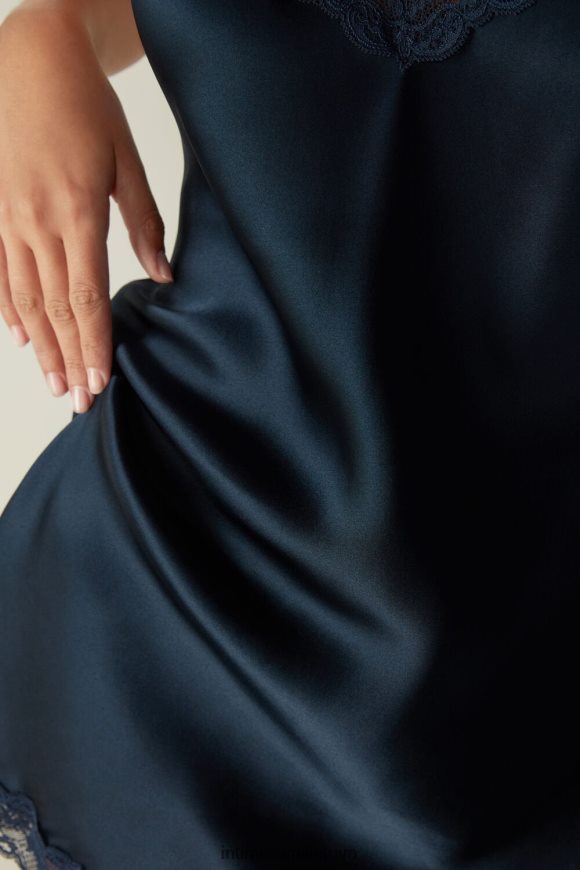 moterys intensyvi mėlyna šilkinis dėklas su nėrinių įdėklu Intimissimi drabužiai 248BPB1247