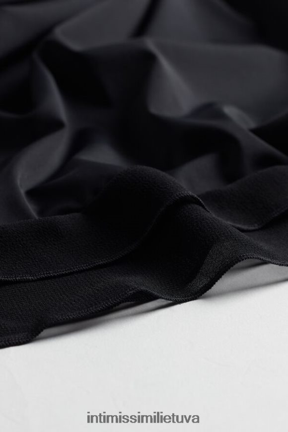 moterys juodas georgette-Ruffle mikropluošto šlifuoklis Intimissimi drabužiai 248BPB1257