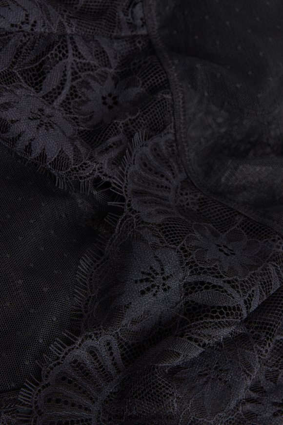 moterys juodas jausmingos gėlės tiulis ir nėriniai babydoll Intimissimi drabužiai 248BPB1205