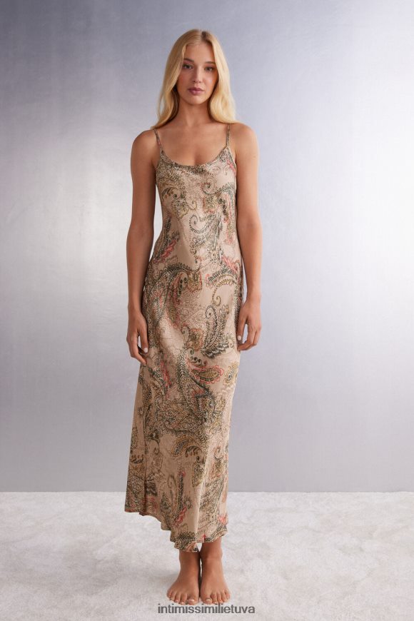 moterys šv.auksinė deivė auksinė deivė viso ilgio viskozės satino šlepetės Intimissimi drabužiai 248BPB1203