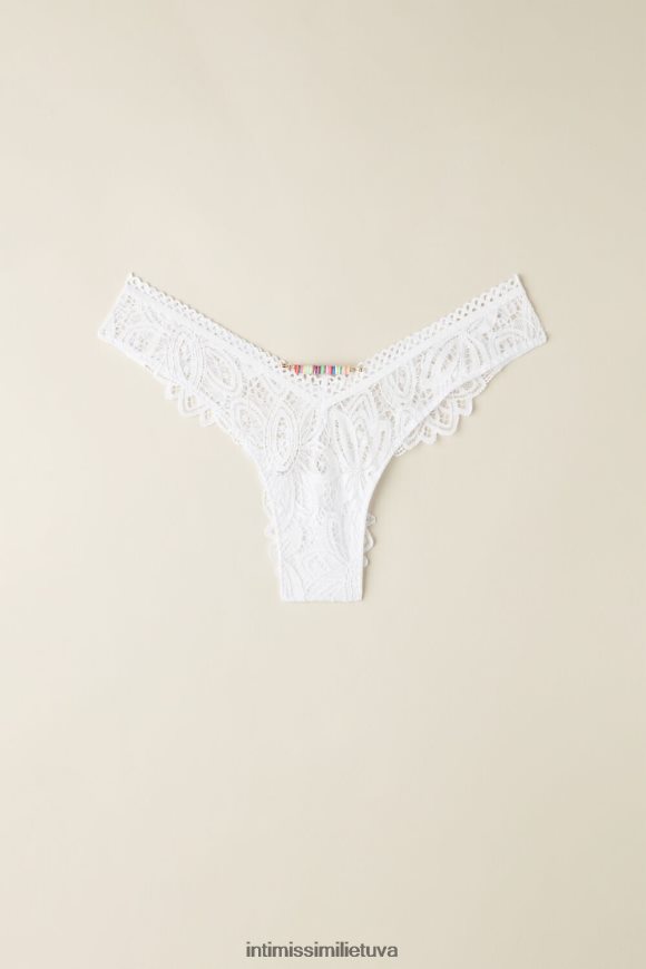 moterys baltas karštomis vasaros dienomis 80-ųjų stiliaus braziliškos kelnaitės Intimissimi apatinis trikotažas 248BPB933