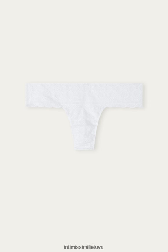moterys baltas nėriniuotos braziliškos kelnaitės Intimissimi apatinis trikotažas 248BPB1087