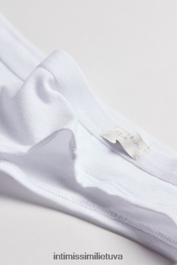 moterys baltas natūralios medvilnės braziliškos kelnaitės Intimissimi apatinis trikotažas 248BPB1198