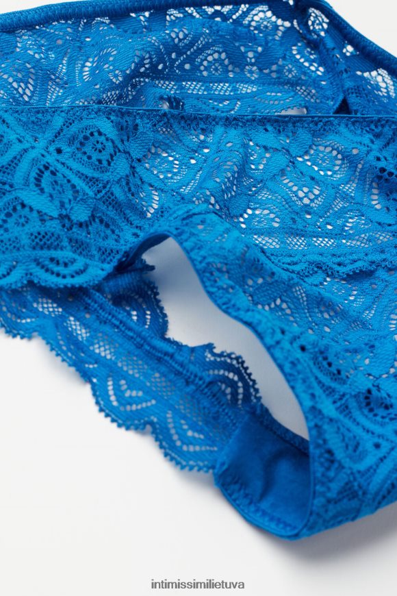 moterys jūrinė mėlyna nėriniuotos braziliškos kelnaitės Intimissimi apatinis trikotažas 248BPB878