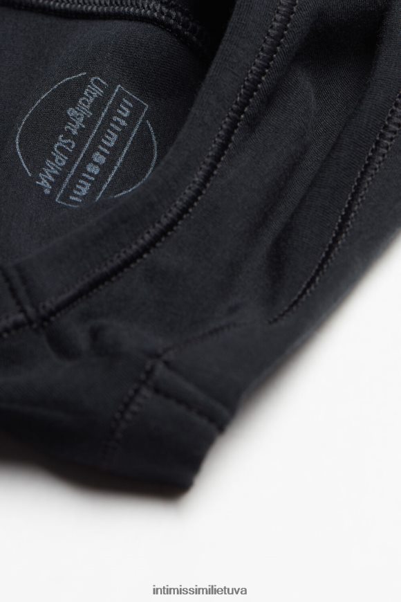 moterys juodas Itin lengvos supima medvilnės braziliškos kelnaitės Intimissimi apatinis trikotažas 248BPB1108