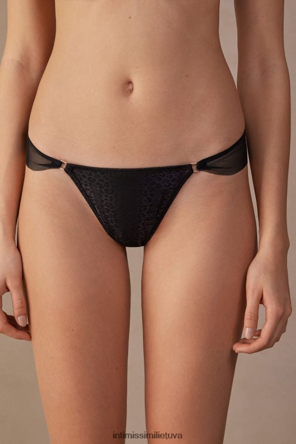 moterys juodas šaunios minimalios braziliškos kelnaitės Intimissimi apatinis trikotažas 248BPB974