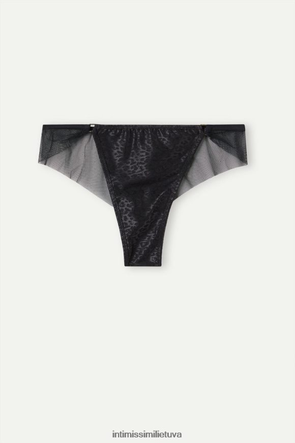 moterys juodas šaunios minimalios braziliškos kelnaitės Intimissimi apatinis trikotažas 248BPB974