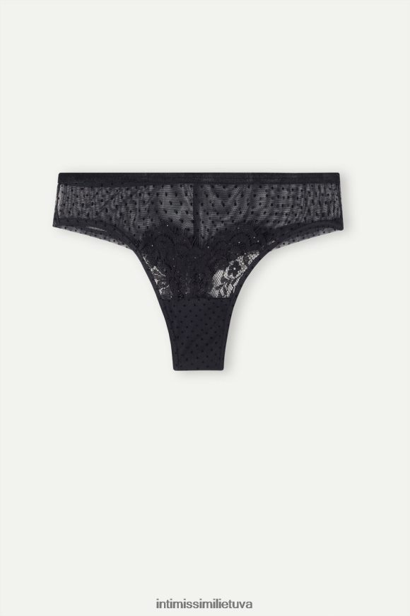moterys juodas laikas blizginti braziliškas kelnaites Intimissimi apatinis trikotažas 248BPB1006