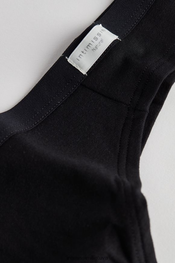 moterys juodas natūralios medvilnės braziliškos kelnaitės Intimissimi apatinis trikotažas 248BPB1195