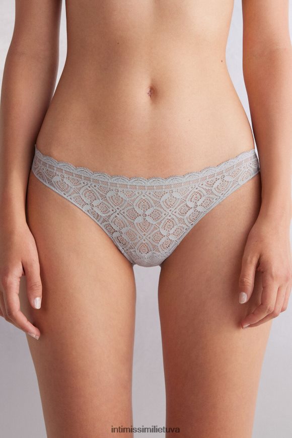 moterys ledo pilka nėrinių ir mikropluošto braziliškos kelnaitės Intimissimi apatinis trikotažas 248BPB894
