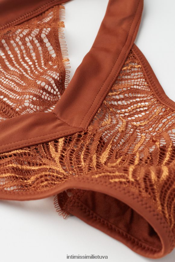 moterys lengvo cinamono 80-ųjų stiliaus braziliškos kelnaitės Intimissimi apatinis trikotažas 248BPB842