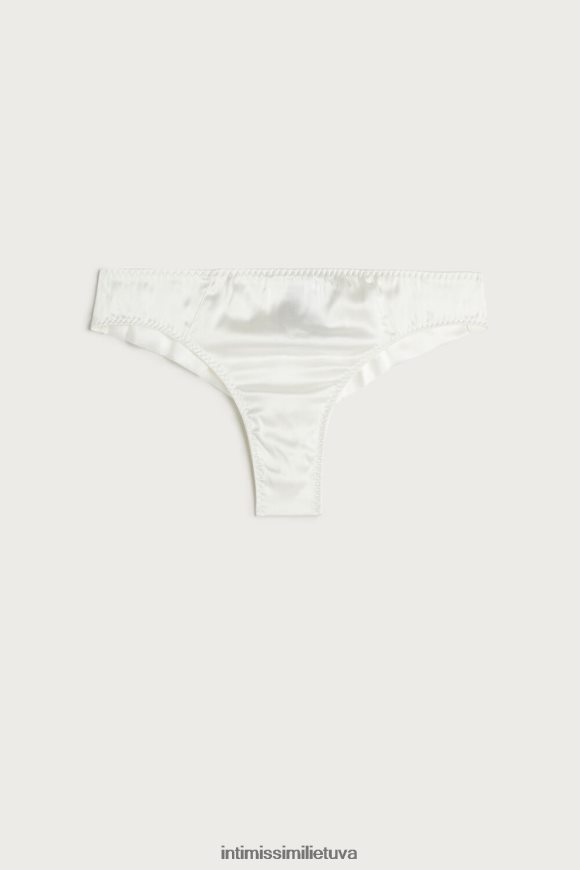 moterys milteliai balti šilkinės braziliškos kelnaitės Intimissimi apatinis trikotažas 248BPB1163