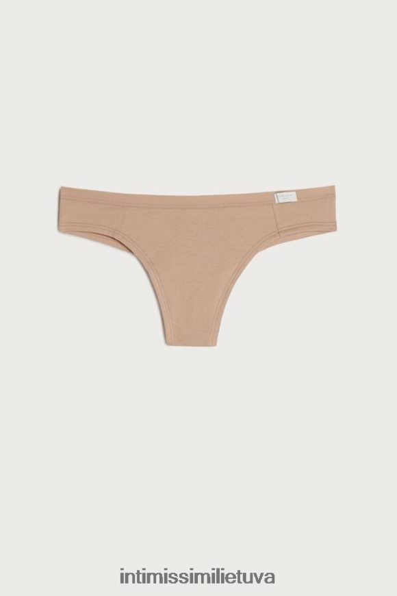 moterys švelnus smėlio spalvos natūralios medvilnės braziliškos kelnaitės Intimissimi apatinis trikotažas 248BPB1190