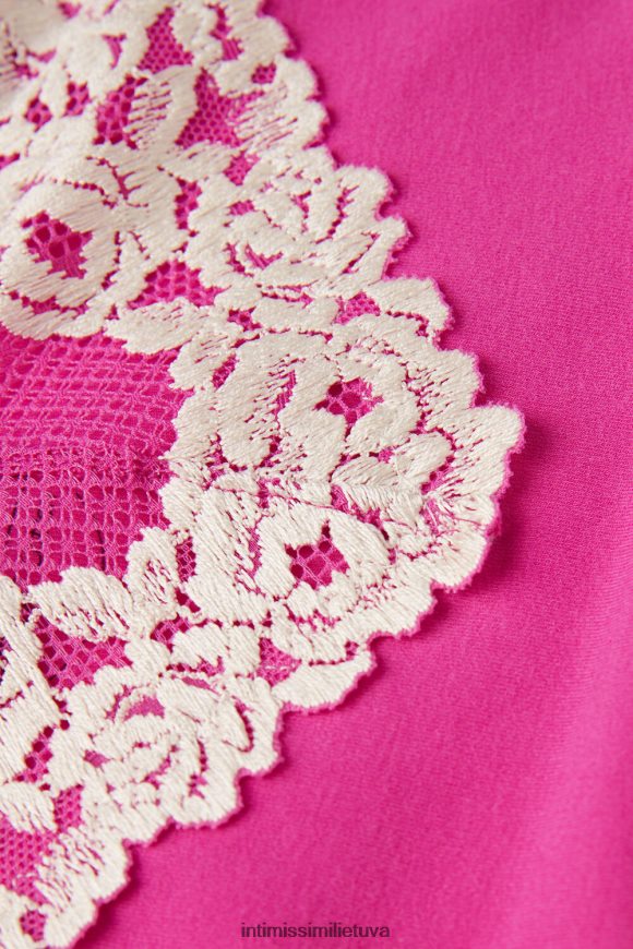 moterys Valentino rožinė/dramblio kaulo spalva gražių gėlių besiūlės medvilninės kelnaitės Intimissimi apatinis trikotažas 248BPB972