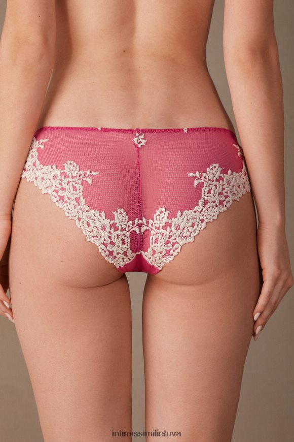 moterys Valentino rožinė/dramblio kaulo spalva gražių gėlių kelnaitės Intimissimi apatinis trikotažas 248BPB971
