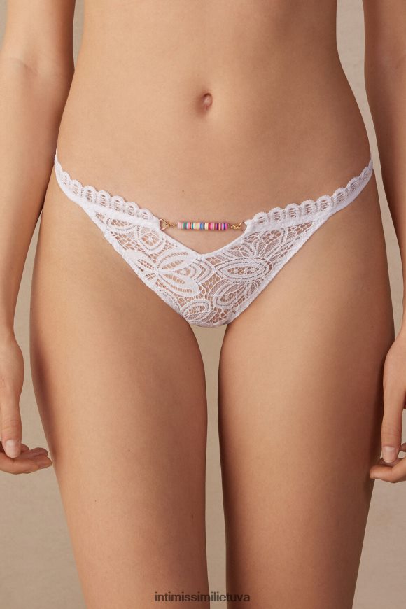 moterys baltas karštų vasaros dienų kelnaitės su šoniniais dirželiais Intimissimi apatinis trikotažas 248BPB935