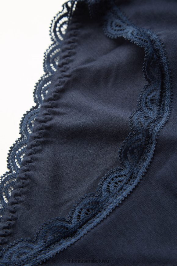 moterys intensyvi mėlyna medvilninės ir nėrinių kelnaitės Intimissimi apatinis trikotažas 248BPB1005