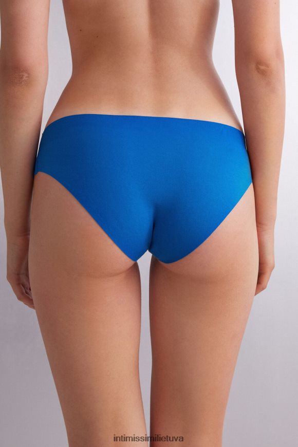 moterys jūrinė mėlyna neapdoroto kirpimo medvilninės kelnaitės Intimissimi apatinis trikotažas 248BPB915