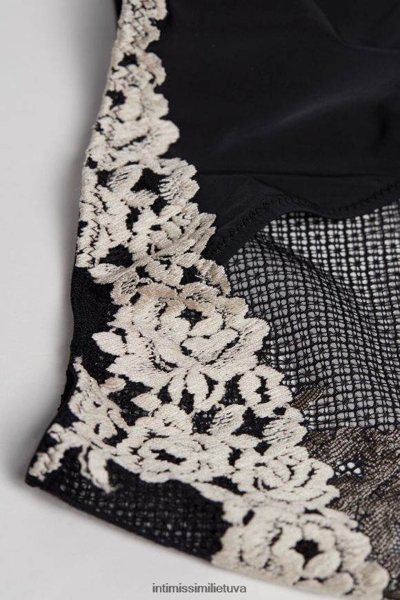 moterys juoda/dramblio kaulo gražių gėlių kelnaitės Intimissimi apatinis trikotažas 248BPB1152