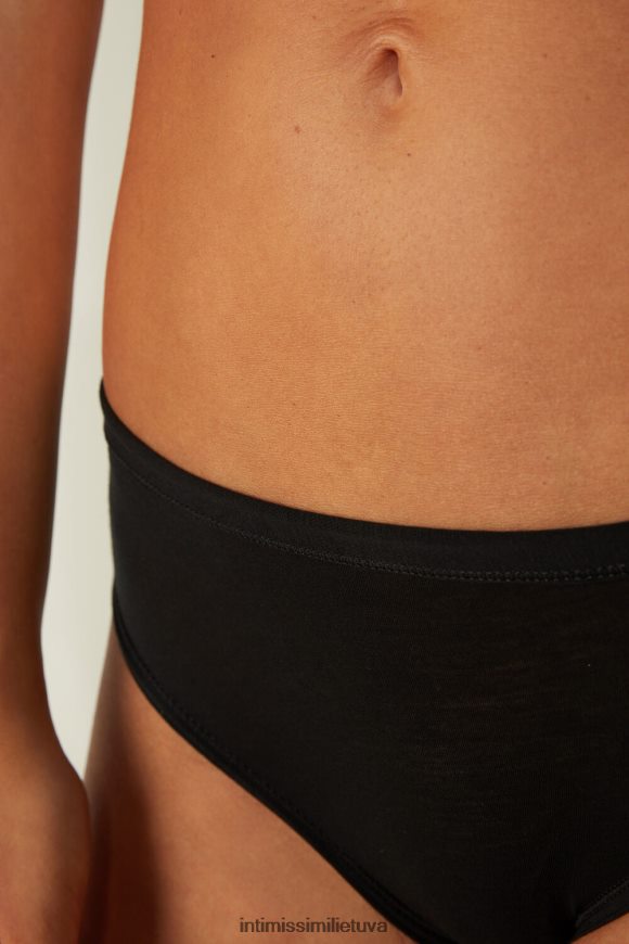 moterys juodas itin lengvos supima medvilninės kelnaitės Intimissimi apatinis trikotažas 248BPB1142