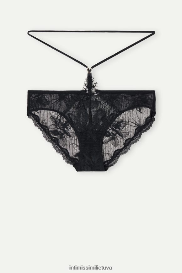 moterys juodas jausmingos neapribotos kelnaitės Intimissimi apatinis trikotažas 248BPB1018