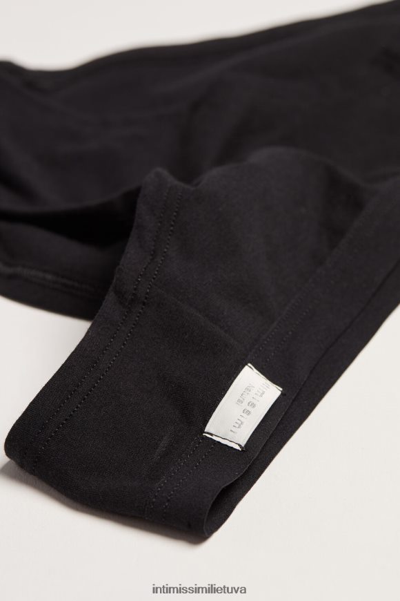 moterys juodas natūralios medvilnės kelnaitės Intimissimi apatinis trikotažas 248BPB1197