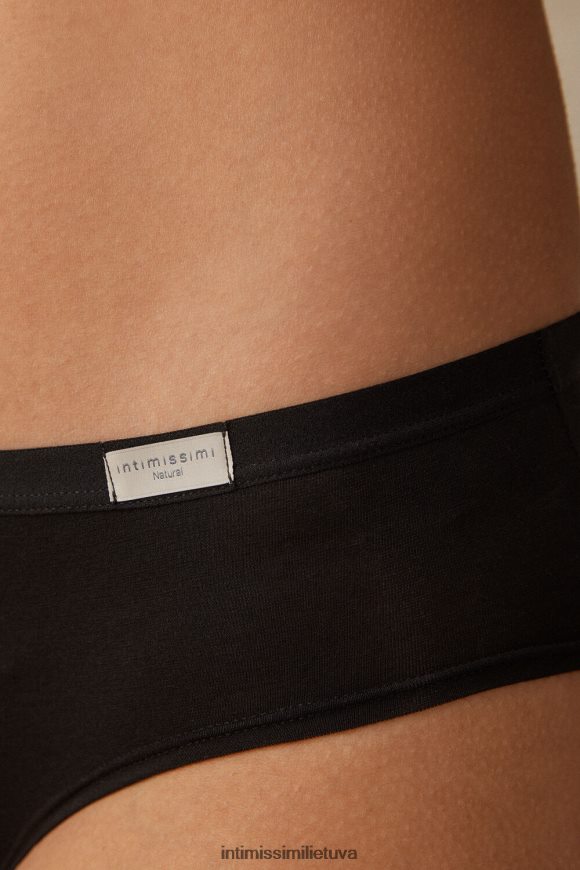 moterys juodas pilnai dengiančios medvilninės kelnaitės Intimissimi apatinis trikotažas 248BPB1029