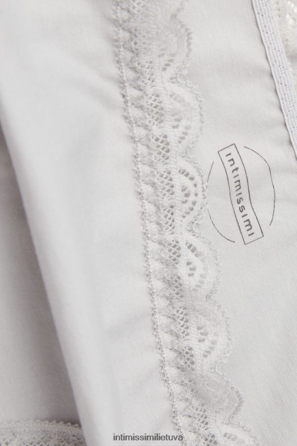 moterys ledo pilka medvilninės ir nėrinių kelnaitės Intimissimi apatinis trikotažas 248BPB896