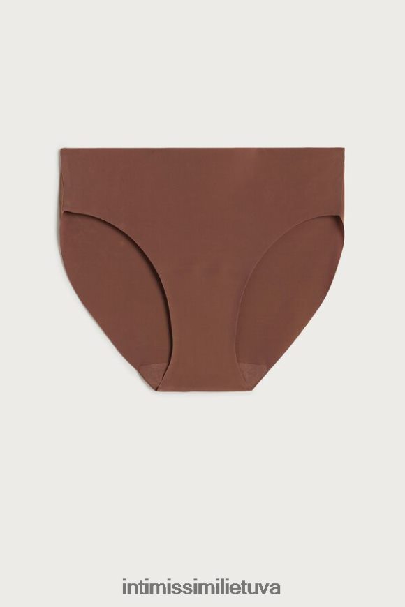 moterys tamsiai smėlio spalvos besiūlės mikropluošto prigludusios kelnaitės Intimissimi apatinis trikotažas 248BPB1137