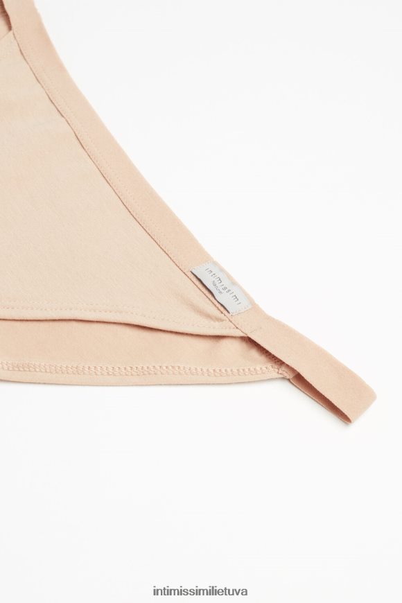 moterys švelnus smėlio spalvos natūralios medvilnės kelnaitės su šoniniais dirželiais Intimissimi apatinis trikotažas 248BPB1110