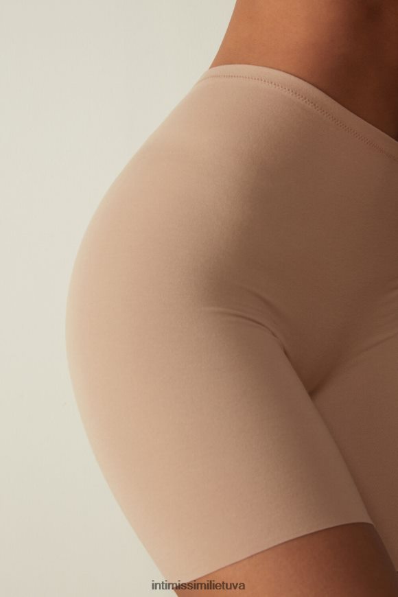 moterys švelnus smėlio spalvos besiūliai supima medvilniniai šortai Intimissimi apatinis trikotažas 248BPB1177
