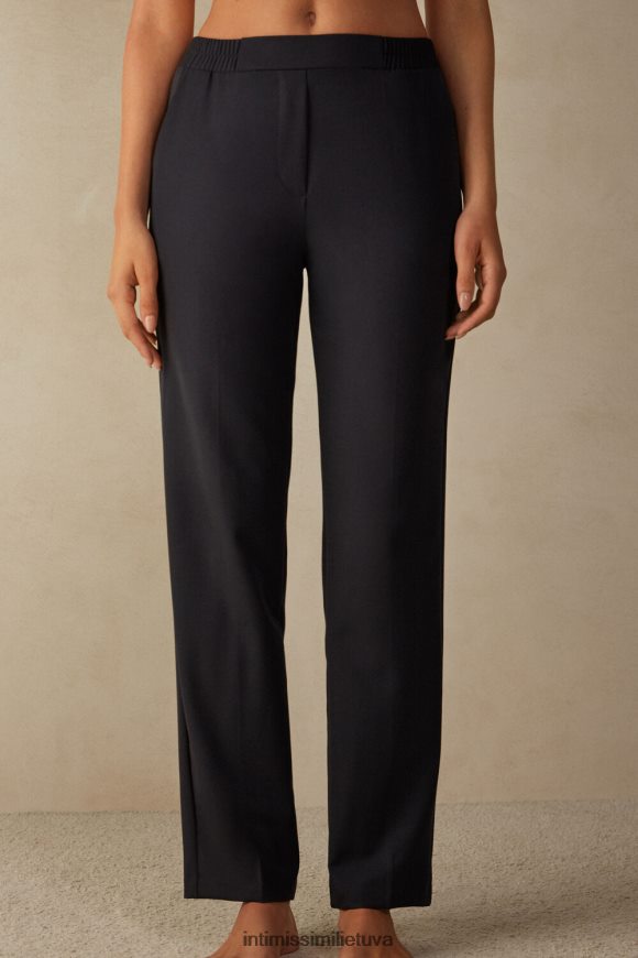 moterys juodas tiesios kelnės su kišenėmis Intimissimi drabužiai 248BPB1355