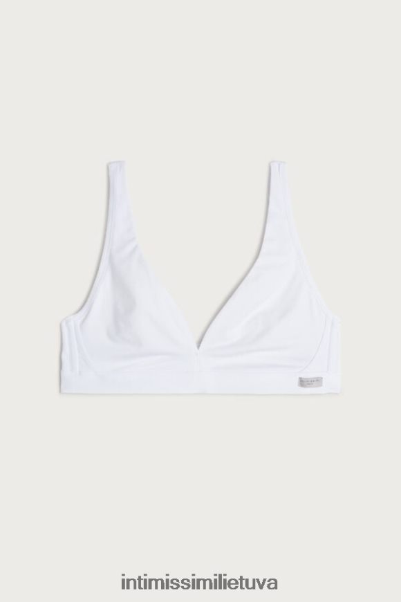 moterys baltas lara medvilninė trikampė liemenėlė Intimissimi apatinis trikotažas 248BPB806