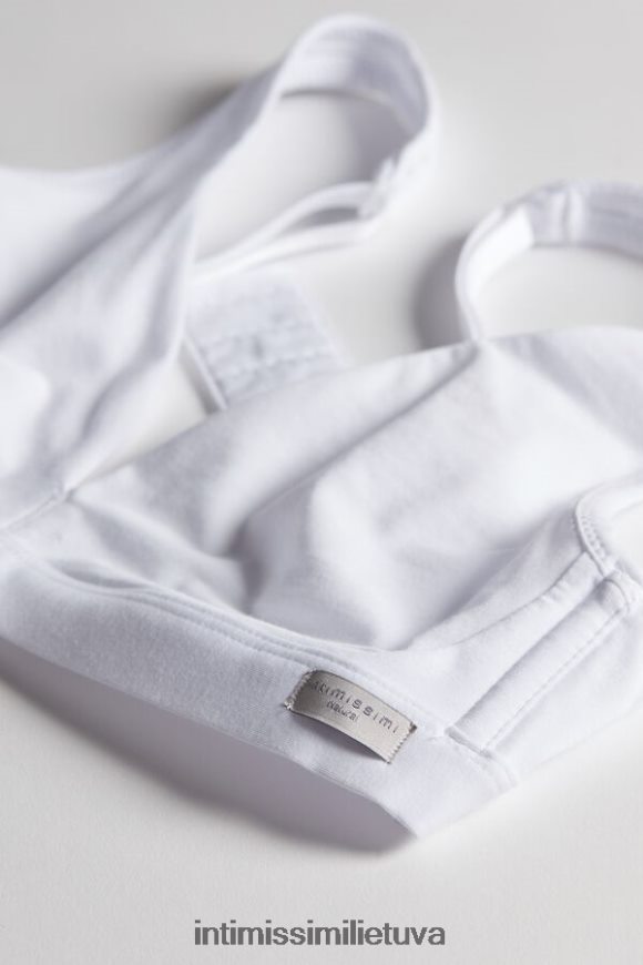 moterys baltas lara medvilninė trikampė liemenėlė Intimissimi apatinis trikotažas 248BPB806