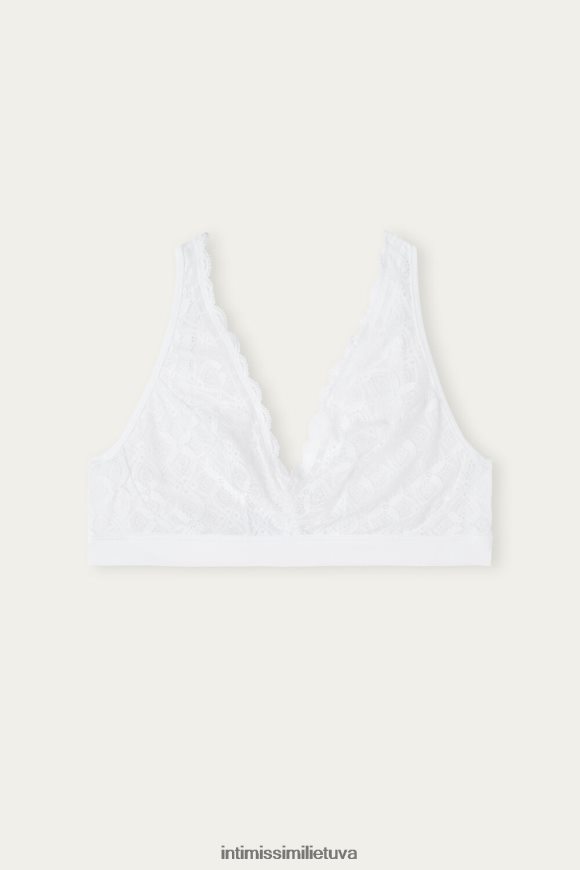 moterys baltas lara nėrinių trikampė liemenėlė Intimissimi apatinis trikotažas 248BPB668