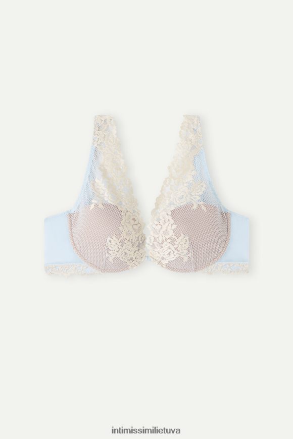 moterys erdvi mėlyna/dramblio kaulo spalva gražių gėlių elena balconette liemenėlė Intimissimi apatinis trikotažas 248BPB556