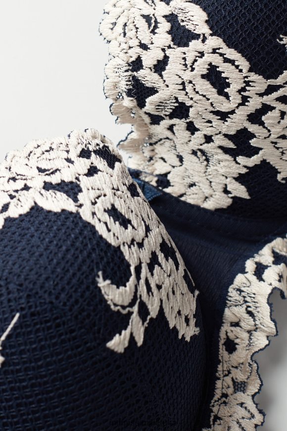 moterys giliai mėlyna/vanilė gražių gėlių sofia balconette liemenėlė Intimissimi apatinis trikotažas 248BPB545