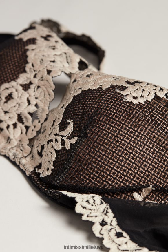 moterys juoda/dramblio kaulo gražių gėlių giorgia balconette liemenėlė Intimissimi apatinis trikotažas 248BPB801