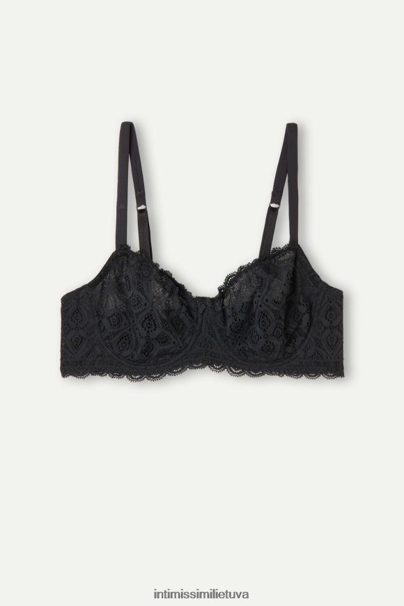 moterys juodas daniela nėriniuota balconette liemenėlė Intimissimi apatinis trikotažas 248BPB684