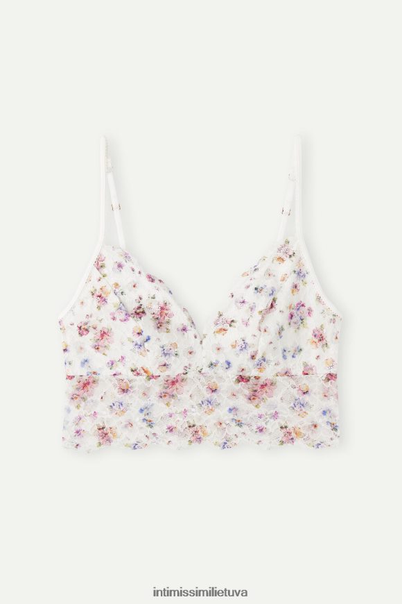 moterys pavasario puokštės raštas baltas svajoju apie pavasarinį nėriniuotą liemenėlės viršų Intimissimi apatinis trikotažas 248BPB547