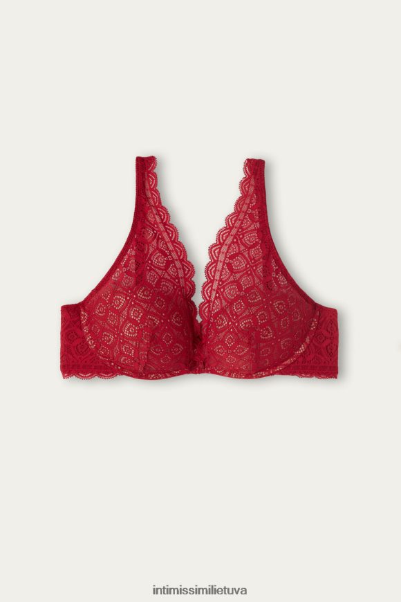 moterys raudona giorgia nėriniuota balconette liemenėlė Intimissimi apatinis trikotažas 248BPB666