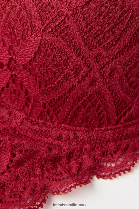 moterys raudona sofia nėriniuota balconette liemenėlė Intimissimi apatinis trikotažas 248BPB618