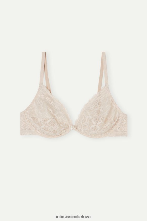 moterys rožinis šilkas alessia nėriniuota balconette liemenėlė Intimissimi apatinis trikotažas 248BPB514