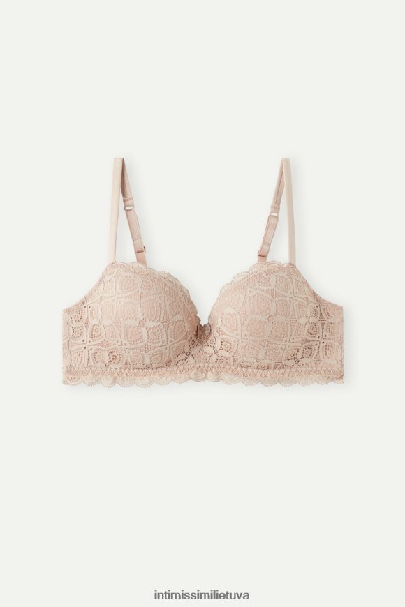 moterys švelnus smėlio spalvos claudia nėriniuota balconette liemenėlė Intimissimi apatinis trikotažas 248BPB605