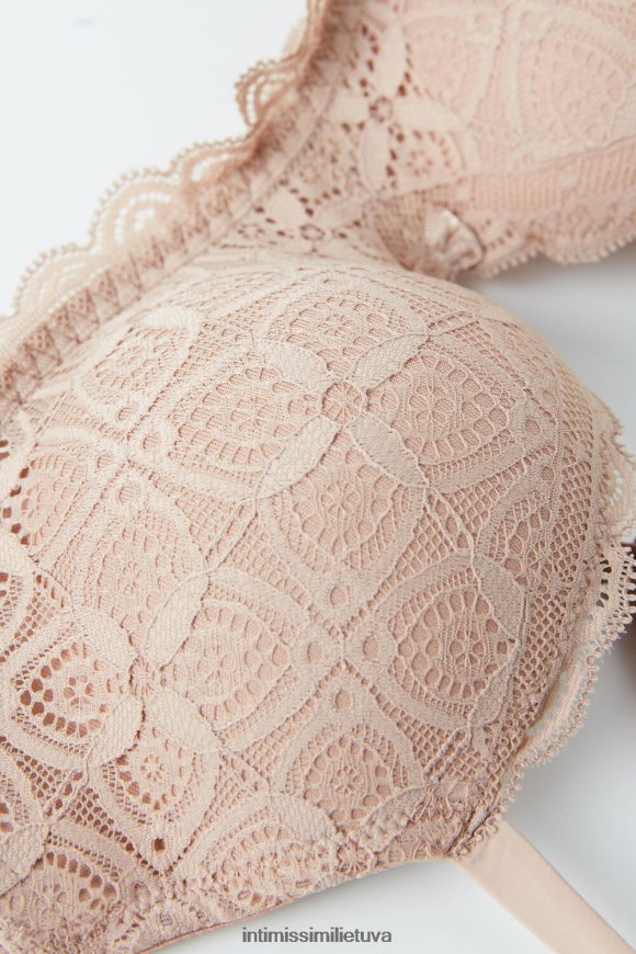 moterys švelnus smėlio spalvos claudia nėriniuota balconette liemenėlė Intimissimi apatinis trikotažas 248BPB605