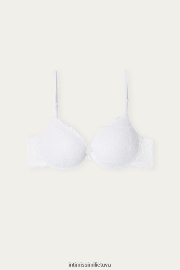 moterys baltas bellissima nėriniuota push-up liemenėlė Intimissimi apatinis trikotažas 248BPB714
