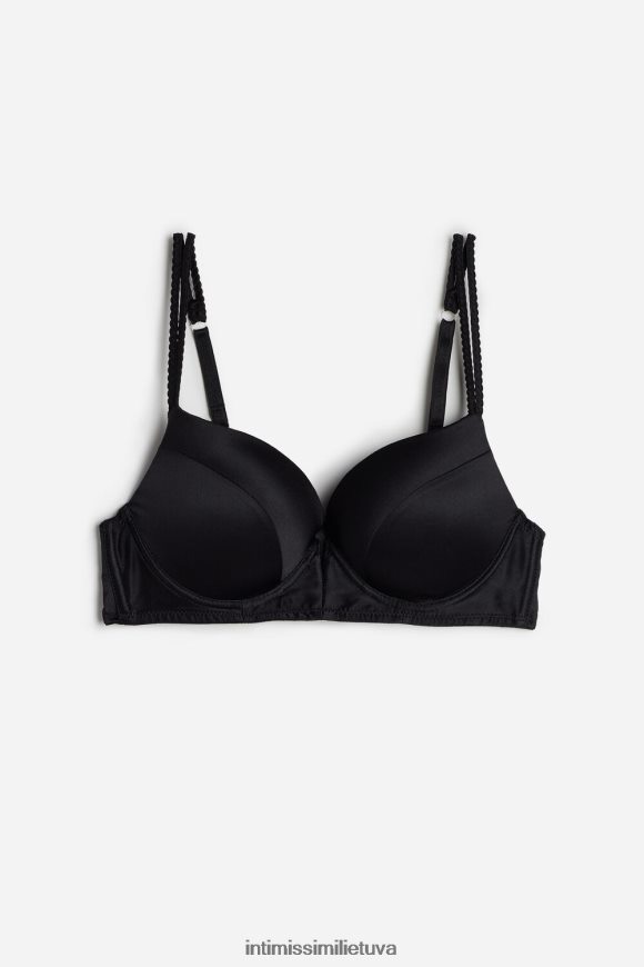 moterys juodas mia silk super push-up liemenėlė Intimissimi apatinis trikotažas 248BPB796