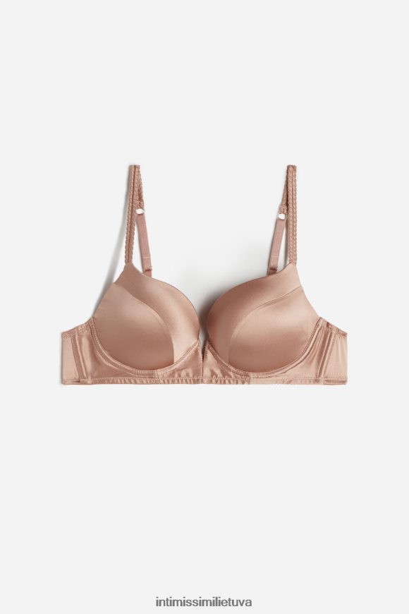 moterys satino rožinė mia silk super push-up liemenėlė Intimissimi apatinis trikotažas 248BPB791
